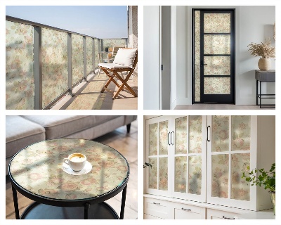 Privacy window film stained glass effect Floral elegance