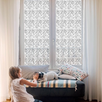 Frosted window film with stained glass pattern Floral elegance