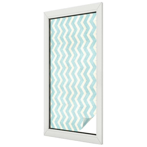 Privacy window film stained glass effect Blue zigzag