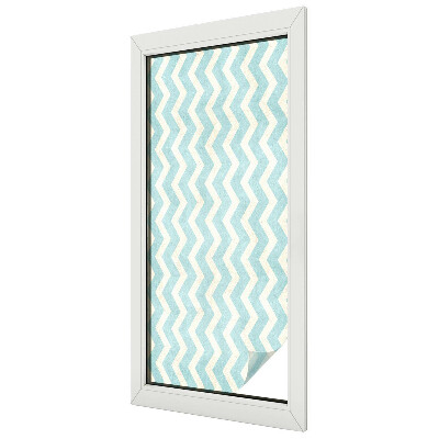Privacy window film stained glass effect Blue zigzag