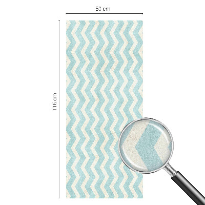 Privacy window film stained glass effect Blue zigzag