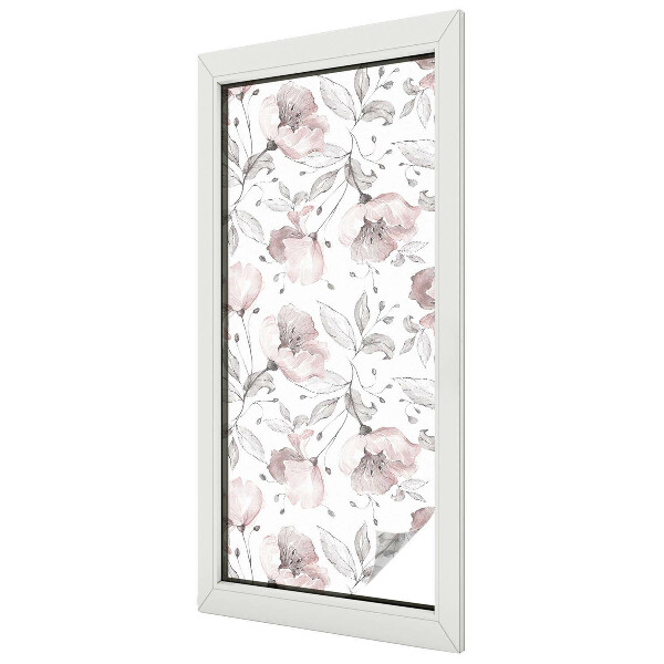 Coloured glass film for windows Rose leaves