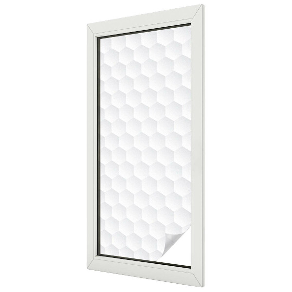 Frosted window film with stained glass pattern White mosaic