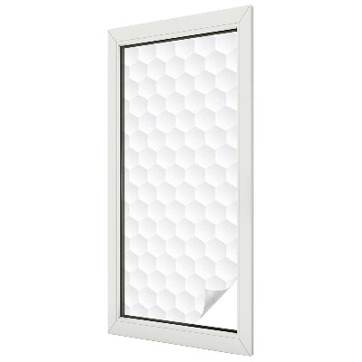 Frosted window film with stained glass pattern White mosaic