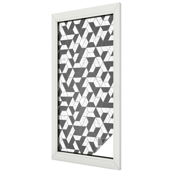 Frosted window film with stained glass pattern Geometric illusions