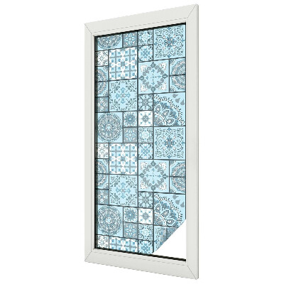 Coloured glass film for windows Blue tiles