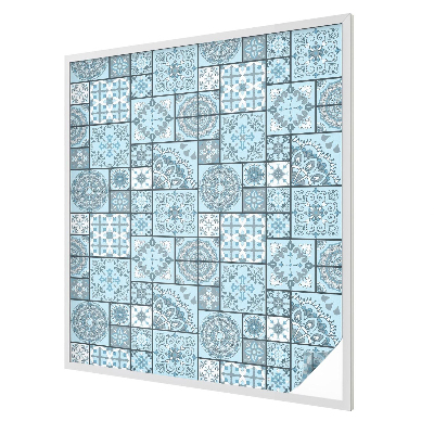 Coloured glass film for windows Blue tiles