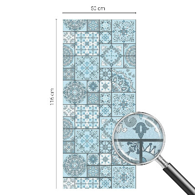 Coloured glass film for windows Blue tiles