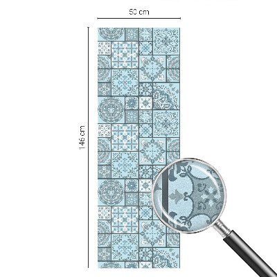 Coloured glass film for windows Blue tiles