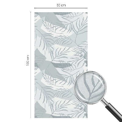 Frosted window film with stained glass pattern Subtle leaves