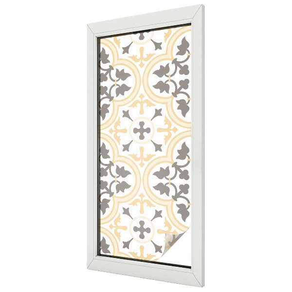 Frosted window film with stained glass pattern Plant patterns