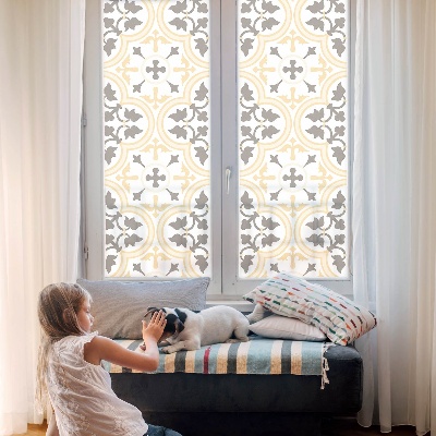 Frosted window film with stained glass pattern Plant patterns