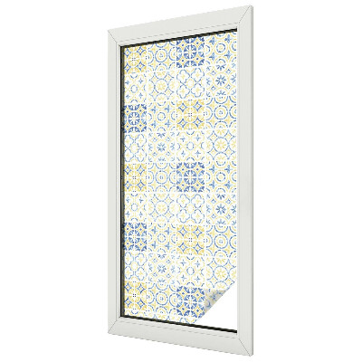 Frosted window film with stained glass pattern Classic tiles