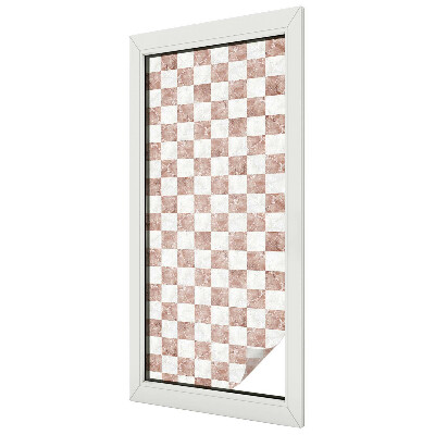 Coloured glass film for windows Classic chessboard
