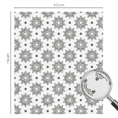 Frosted window film with stained glass pattern Classic rosettes