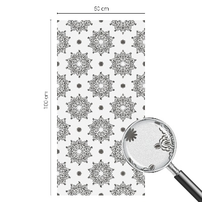 Frosted window film with stained glass pattern Classic rosettes