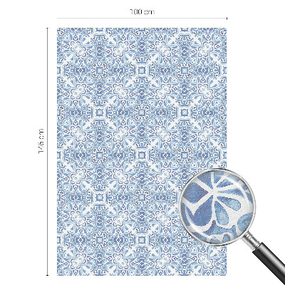 Patterned window film stained glass Blue tiles