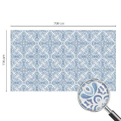 Patterned window film stained glass Blue tiles