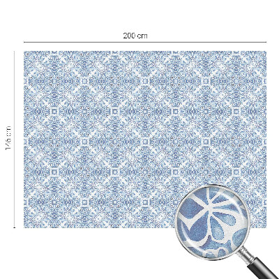Patterned window film stained glass Blue tiles
