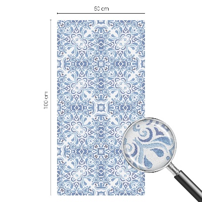 Patterned window film stained glass Blue tiles