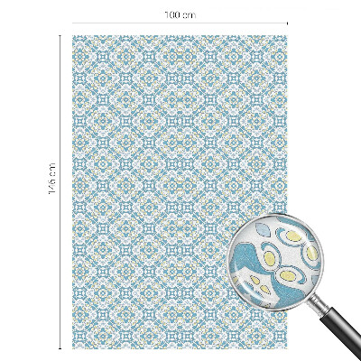 Frosted window film with stained glass pattern Geometric rosettes