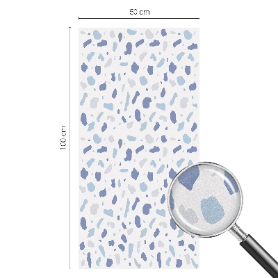 Privacy window film stained glass effect Blue patterns