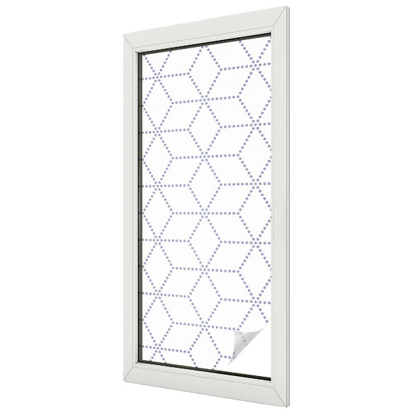 Frosted window film with stained glass pattern Purple rhombuses