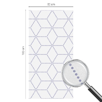 Frosted window film with stained glass pattern Purple rhombuses