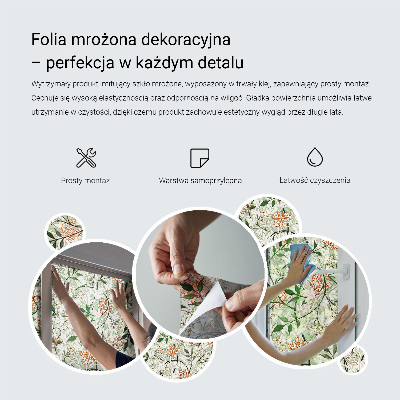 Privacy window film stained glass effect Floral ornaments