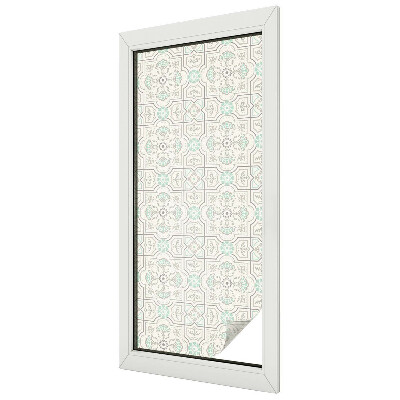 Privacy window film stained glass effect Floral tiles