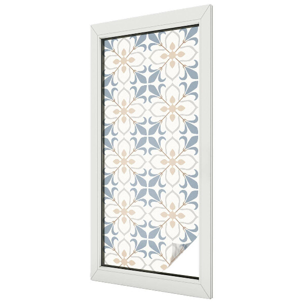 Frosted window film with stained glass pattern Floral beauty