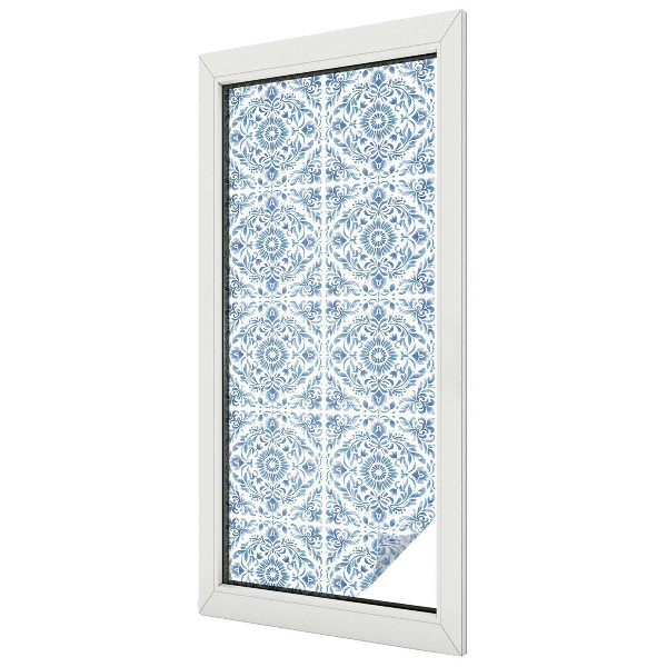 Privacy window film stained glass effect Floral ornament