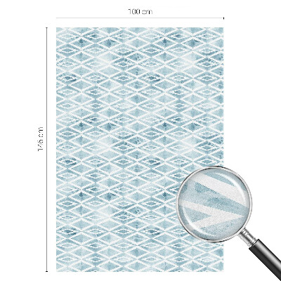 Coloured glass film for windows Blue rhombuses