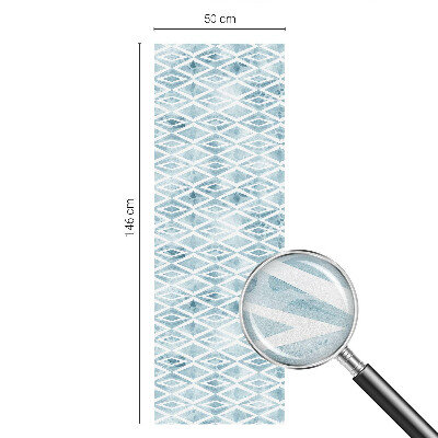 Coloured glass film for windows Blue rhombuses