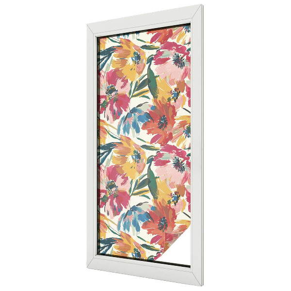 Frosted window film with stained glass pattern Flower explosion