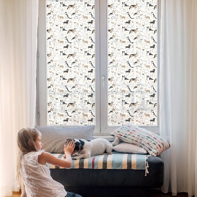 Patterned window film stained glass Dog patterns