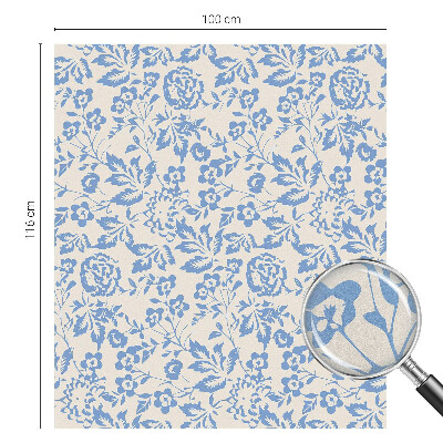 Frosted window film with stained glass pattern Flowers leaves