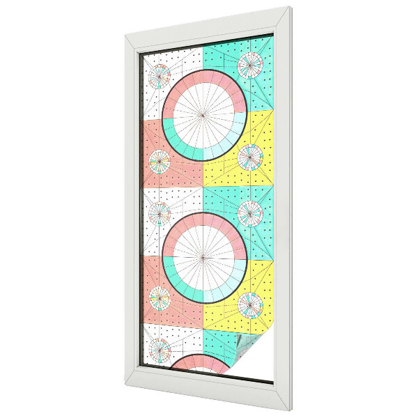 Coloured glass film for windows Geometric circles