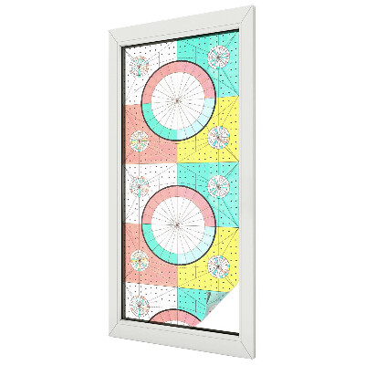 Coloured glass film for windows Geometric circles