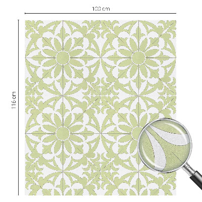 Frosted window film with stained glass pattern Green ornament