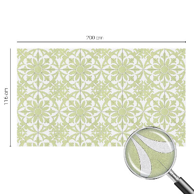 Frosted window film with stained glass pattern Green ornament