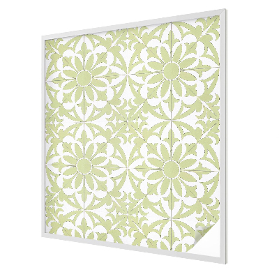 Frosted window film with stained glass pattern Green ornament