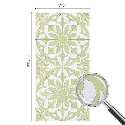 Frosted window film with stained glass pattern Green ornament