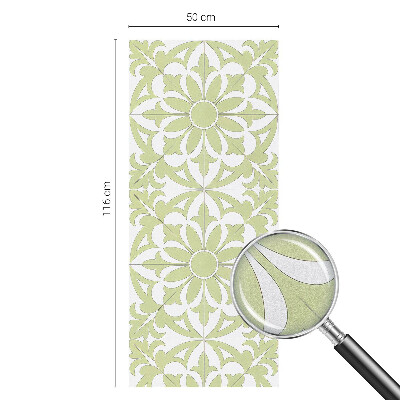 Frosted window film with stained glass pattern Green ornament