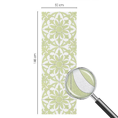 Frosted window film with stained glass pattern Green ornament