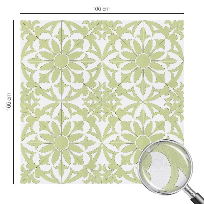 Frosted window film with stained glass pattern Green ornament