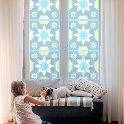 Coloured glass film for windows Star pattern