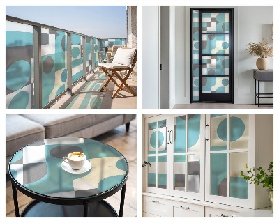 Privacy window film stained glass effect Geometric patterns