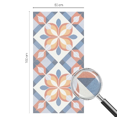 Frosted window film with stained glass pattern Colorful symmetry