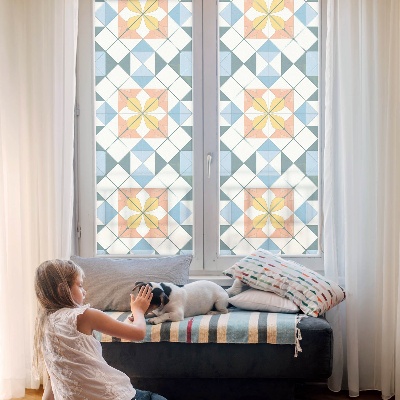 Privacy window film stained glass effect Colorful symmetry